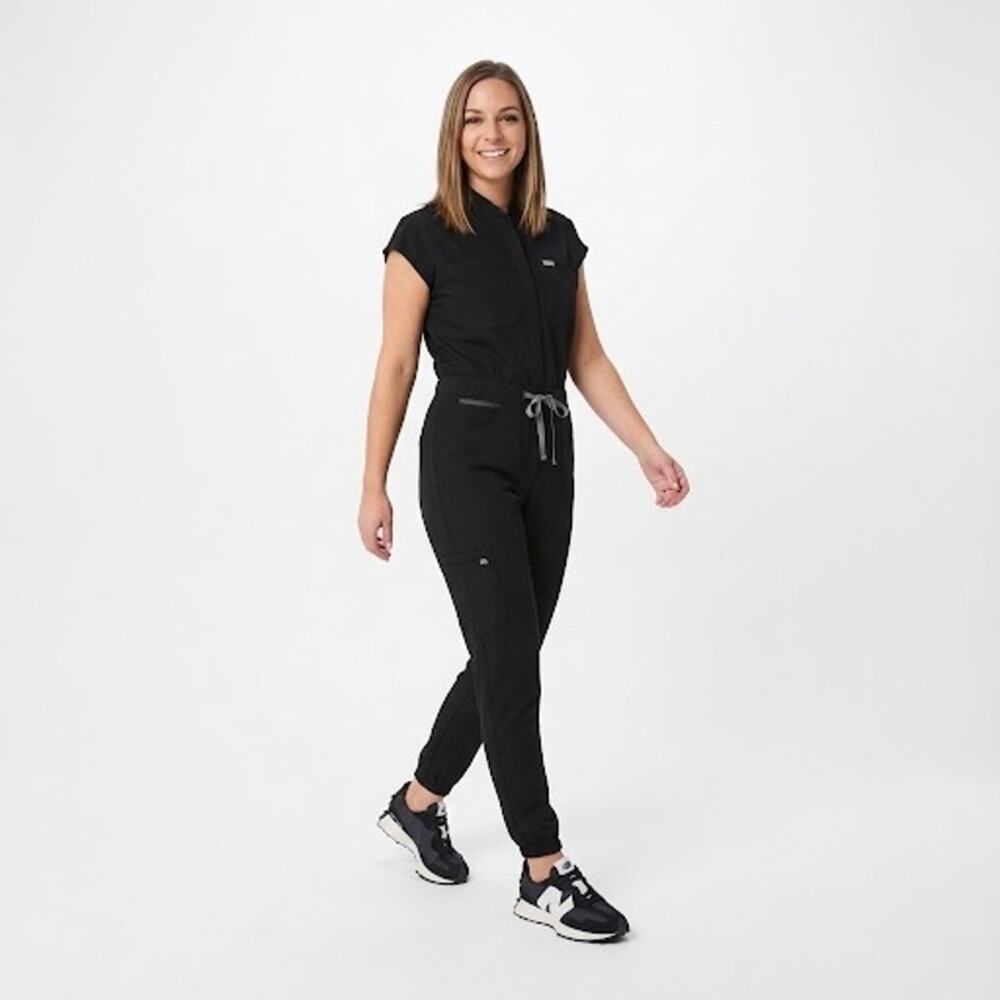 Figs Rafaela Cargo Scrub Jumpsuit XXL Black Technical Collection Jogger